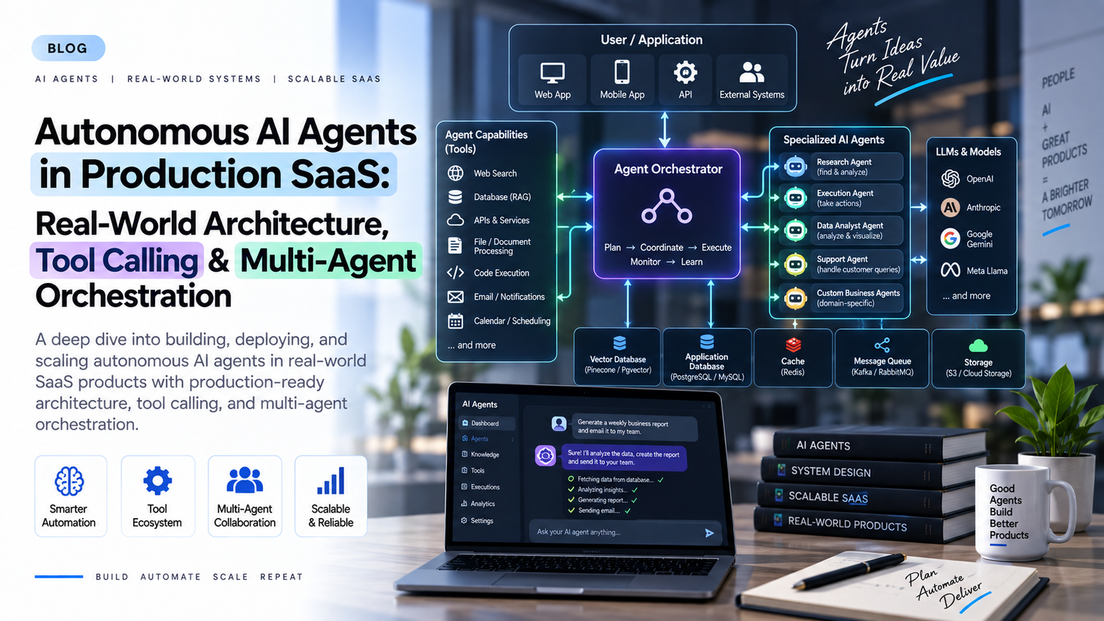 Autonomous AI Agents in Production SaaS: Real-World Architecture, Tool Calling & Multi-Agent Orchestration